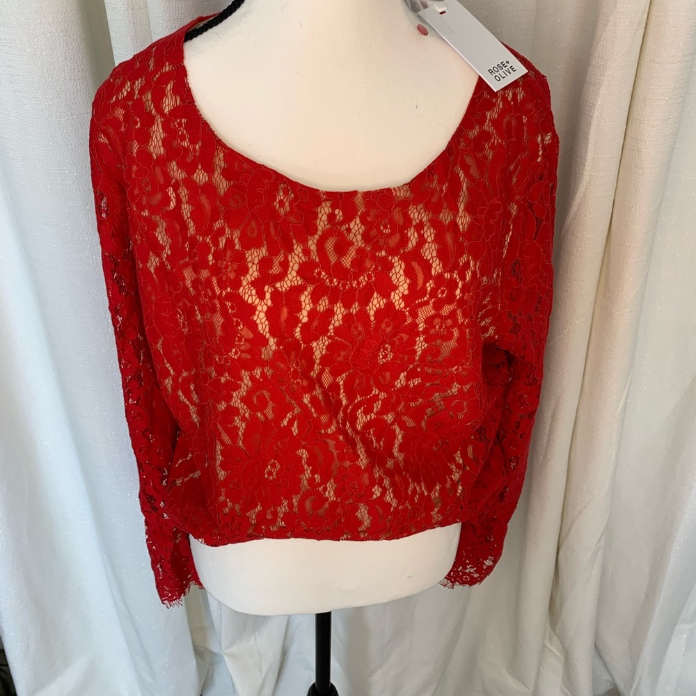New with tags lace red top